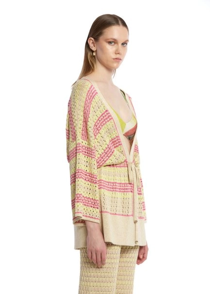 FANCY KNIT DETAILED KNIT KIMONO - 3