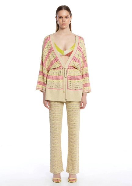 FANCY KNIT DETAILED KNIT KIMONO - 2