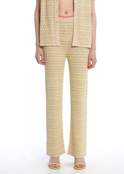 FANCY KNIT DETAILED KNIT PANTS - 2