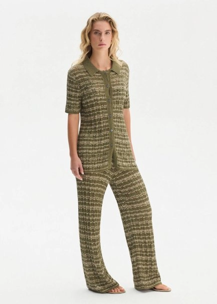 FANCY KNIT DETAILED POLO NECK HENNA KNIT TOP - 3