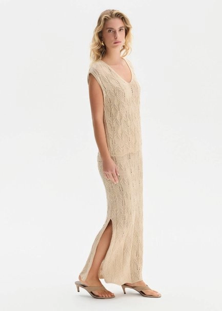 FANCY KNIT DETAILED SAND KNIT SKIRT - 3