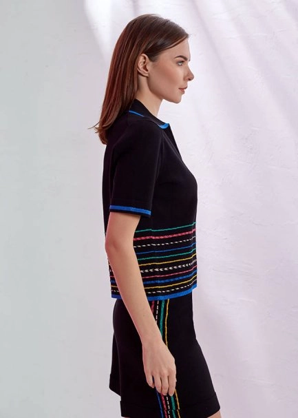Fermuarlı Polo Yaka Triko - 4