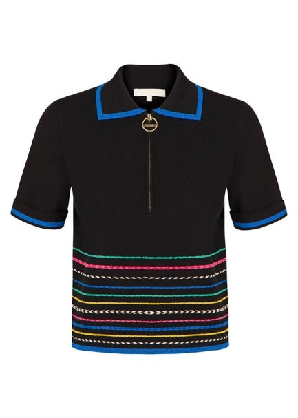 Fermuarlı Polo Yaka Triko - 6