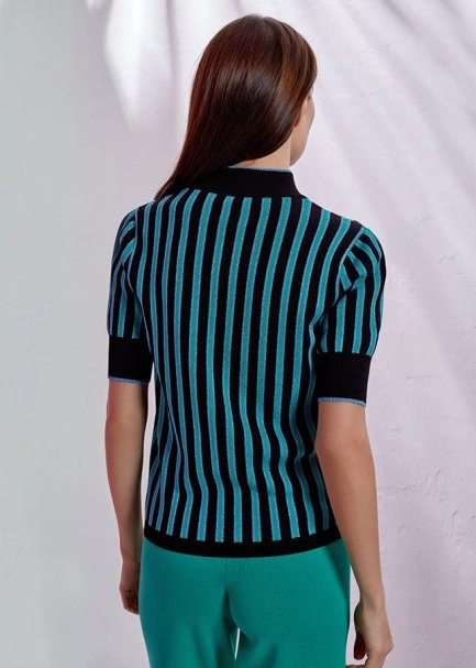 Çizgili Triko Üst - 3