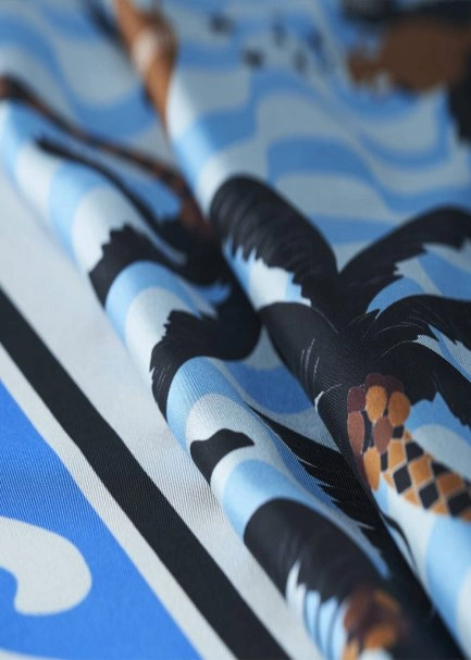 Figüratif Desenli Saf İpek Eşarp - Pherahs - 2