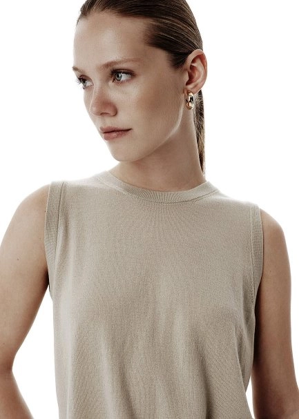 Fine Knit Beige Top - 3