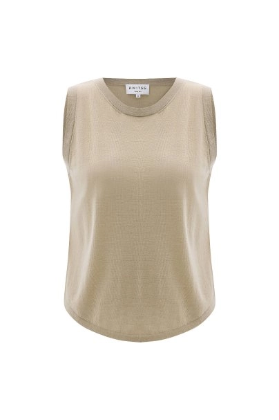 Fine Knit Beige Top - 6