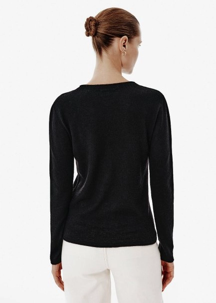 Fine Knit Black Sweater - 5