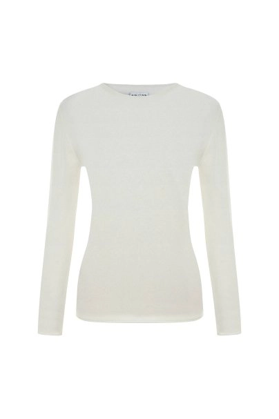 Fine Knit Ecru Sweater - 6