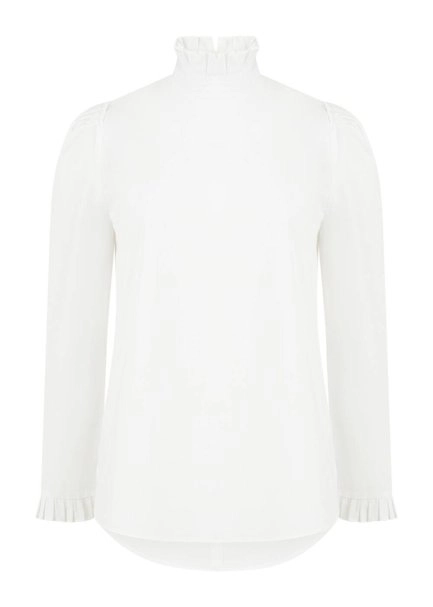 Fırfır Detaylı Beyaz Saf Pamuk Gömlek - 6