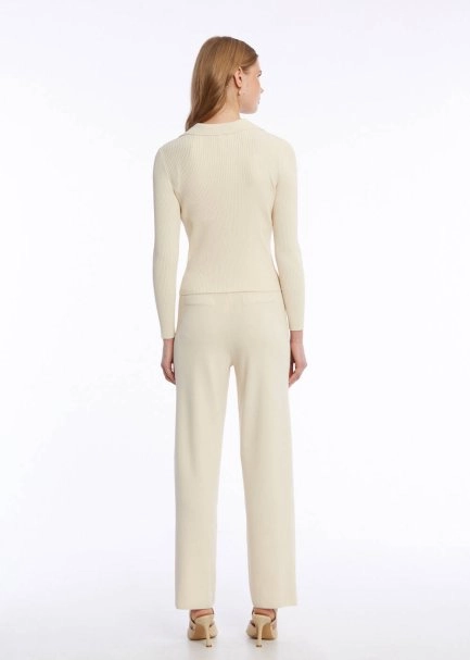 Fitil Örgü Bej Triko Hırka - 5