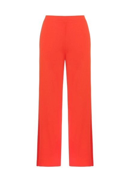 Fitil Örgü Detaylı Mercan Triko Pantolon - 6