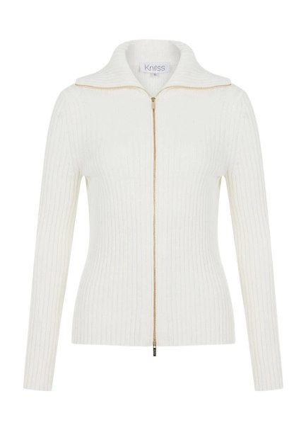 Fitil Örgü Ekru Merino Yün Hırka - 7