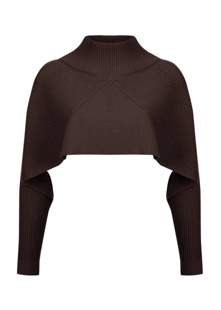 Flowing Short Ebony Knit Top - 6