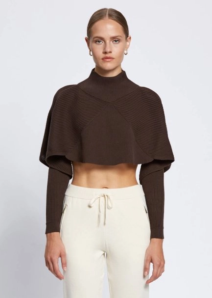 Flowing Short Ebony Knit Top - 1