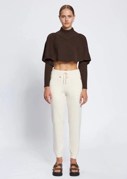 Flowing Short Ebony Knit Top - 2