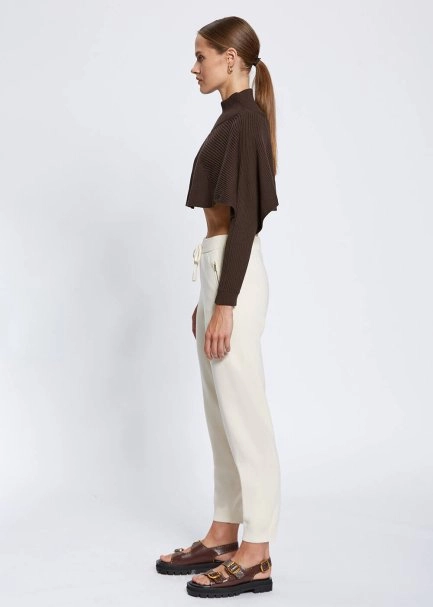 Flowing Short Ebony Knit Top - 4