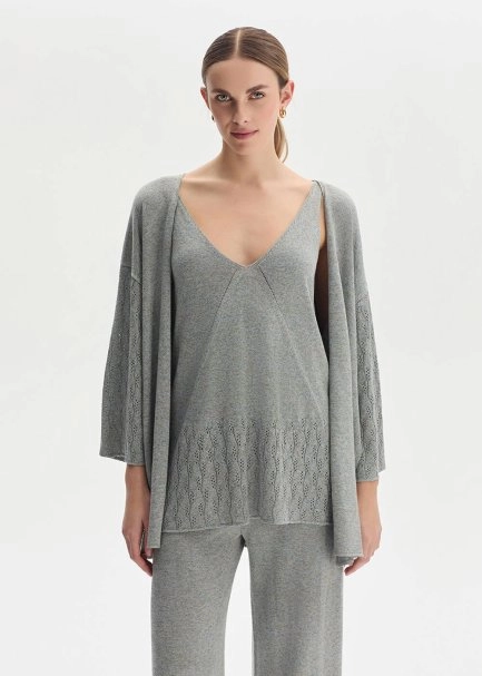 FRONT-TIE ICE KNIT CARDIGAN - 2