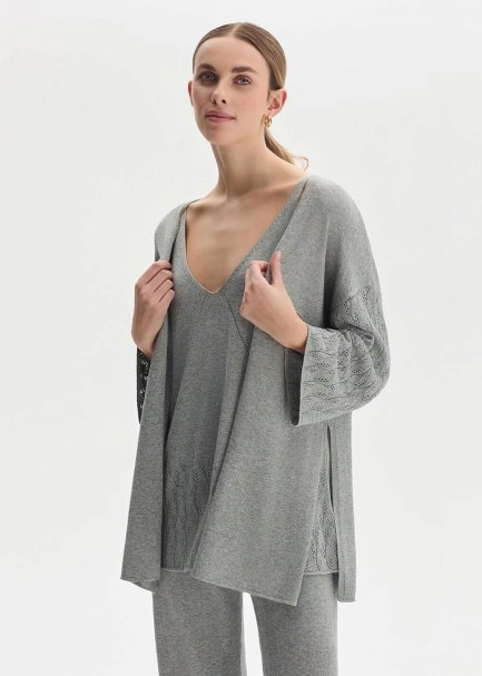 FRONT-TIE ICE KNIT CARDIGAN - 1