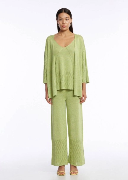 FRONT-TIE PISTACHIO KNIT CARDIGAN - 6