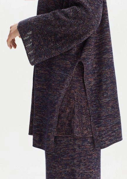 FRONT-TIE PURPLE KNIT CARDIGAN - 4