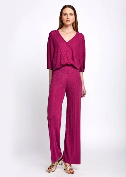 Fuchsia Light Knit Pants - 2