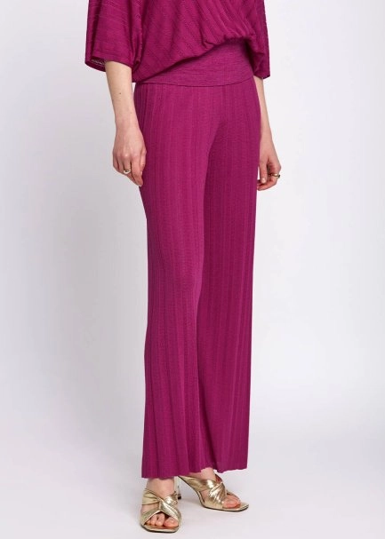 Fuchsia Light Knit Pants - 4