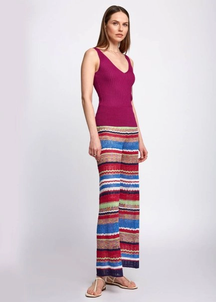 Kolsuz Fuşya Triko Üst - 2