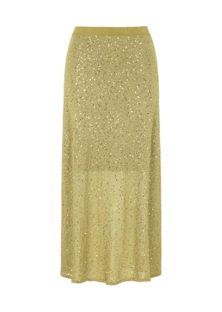 GLITTER GOLD SEQUIN KNIT SKIRT - 6