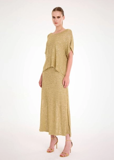 GLITTER GOLD SEQUIN KNIT TOP - 4