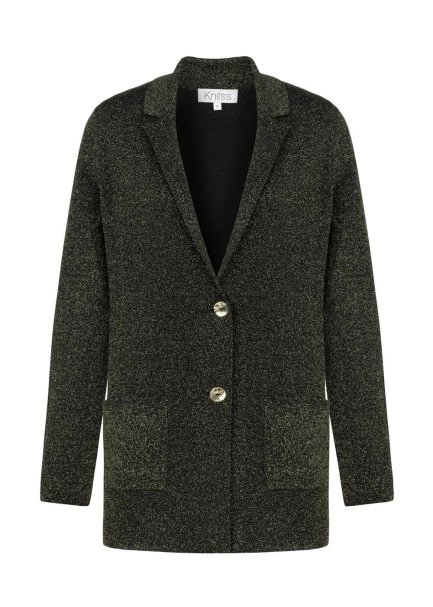 GOLD LUREX KNIT BLAZER JACKET - 10