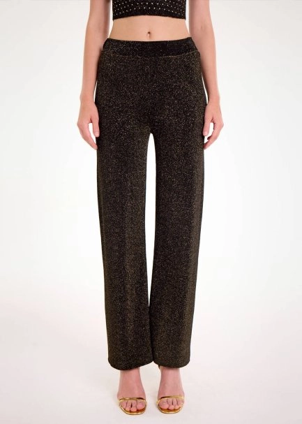 GOLD LUREX KNIT PANTS - 1