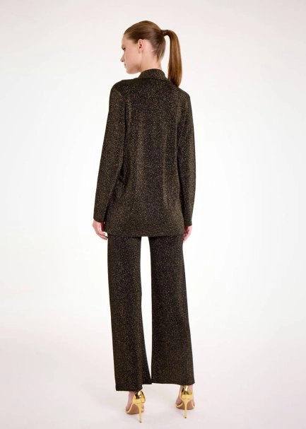 Gold Lurex Triko Blazer Ceket - 9