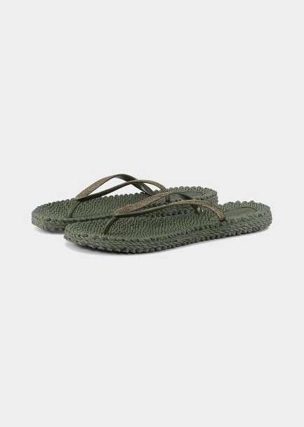 Green Glitter Flip Flops | ILSE JACOBSEN - 3