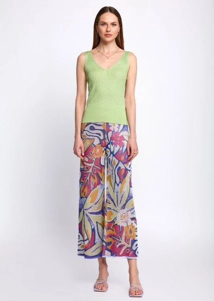 Green Sleeveless Knit Tank Top - 5