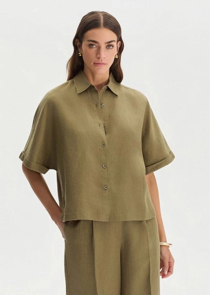 Haki Keten Oversıze Üst - 1