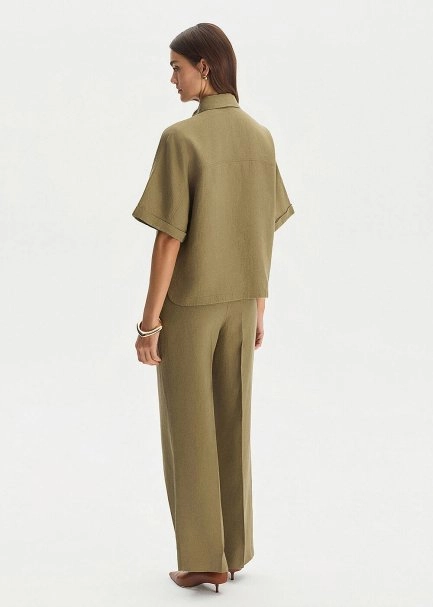 Haki Keten Oversıze Üst - 5