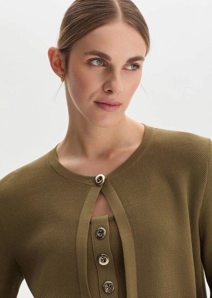 Haki Regular Fit Triko Ceket - 4