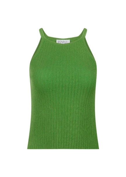 HALTER NECK NEPHRITE KNIT TOP - 6