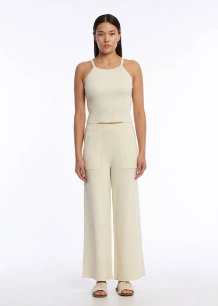 HALTER NECK SAND KNIT TOP - 2