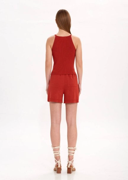 HALTER NECK SPICE KNIT TOP - 5