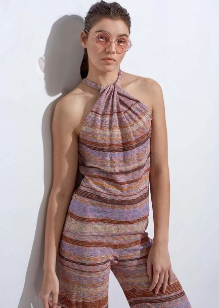 Halter Neck Tie Back Knit Top - 3