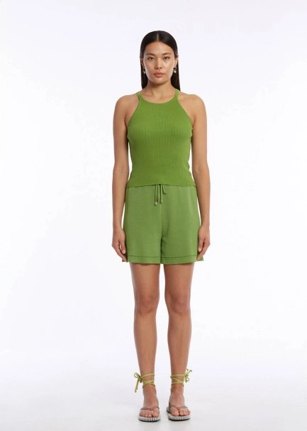 Halter Yaka Yeşil Triko Üst - 2