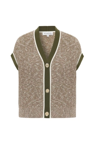 HERBAL MOULINE KNIT VEST - 6