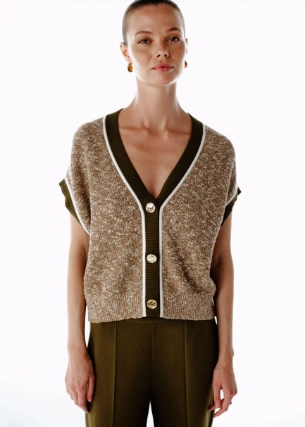 HERBAL MOULINE KNIT VEST - 1