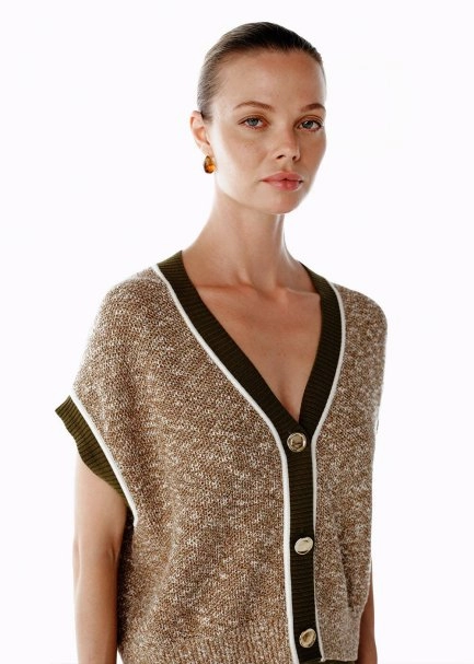 HERBAL MOULINE KNIT VEST - 3