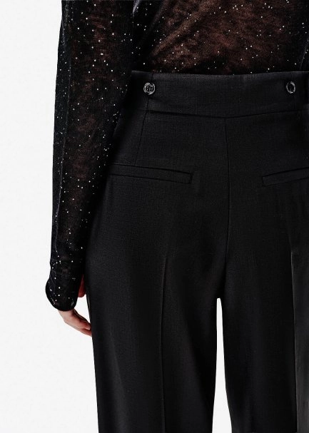 High Waist Black Flare Pants - 4