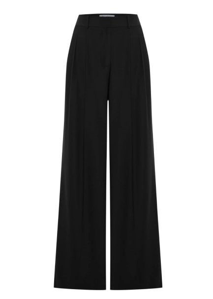 HIGH WAIST WOOL PANTS BLACK - 6