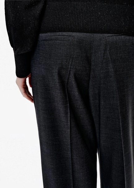 HIGH WAIST WOOL PANTS GREY - 4