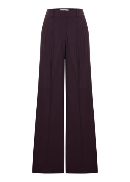 HIGH WAIST WOOL PANTS PLUM - 6